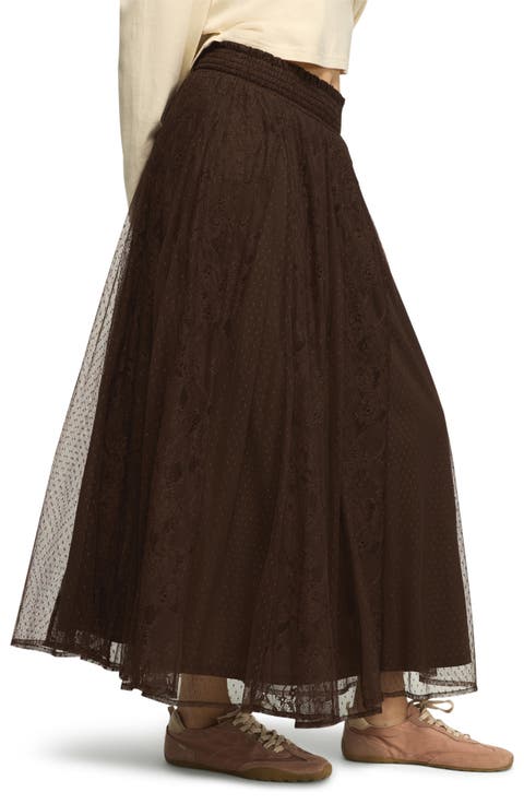 Allover Lace Midi Skirt
