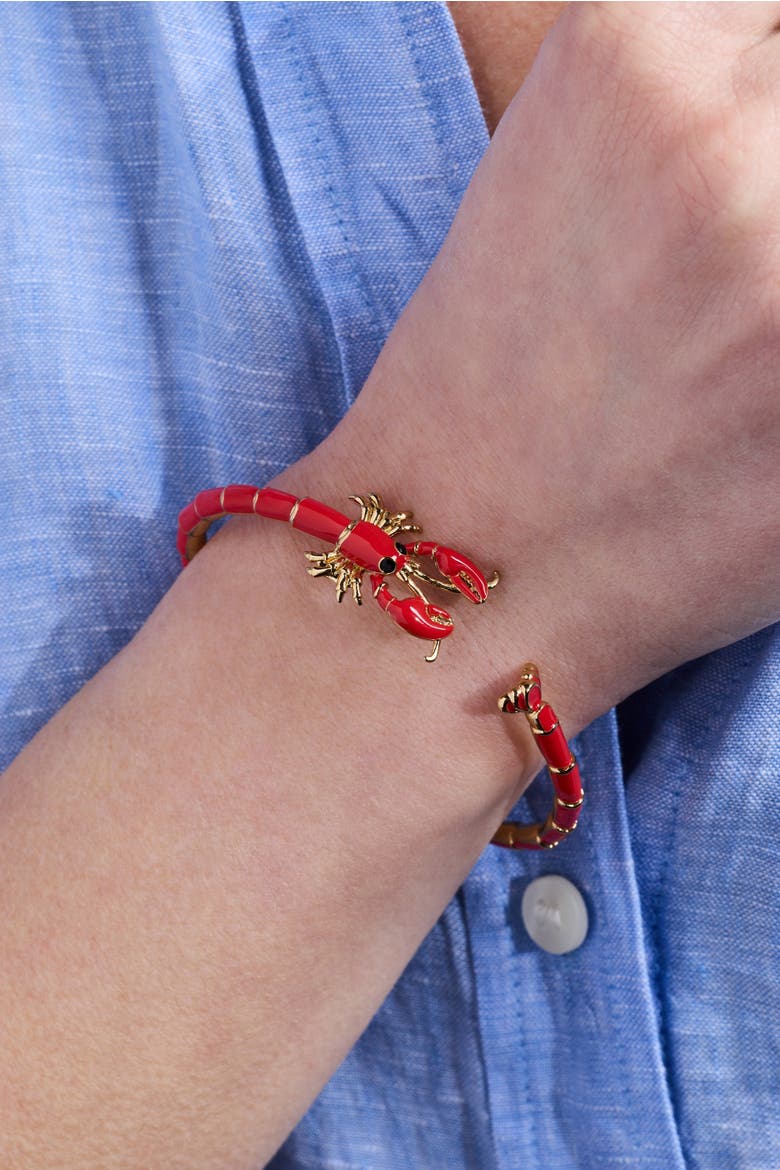 Lobster Boil Hinged Cuff, Alternate, color, Gold