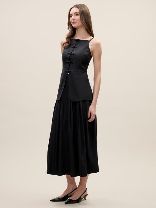 Shop Rebecca Taylor Beatrice Stretch Linen Skirt In Black