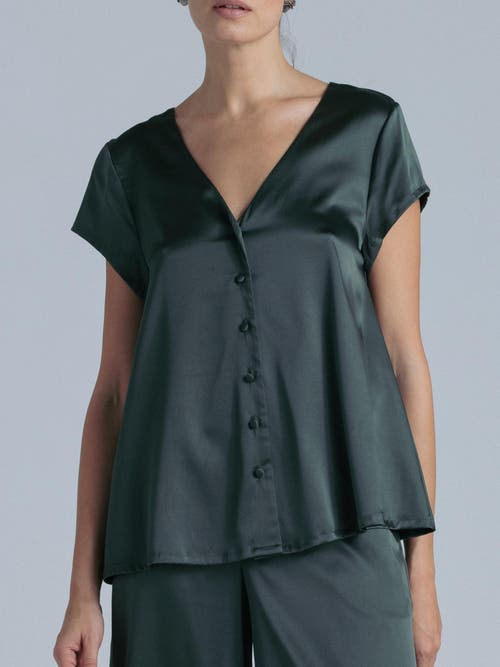 Alas Silk Short Sleeve Shirt In Gray
