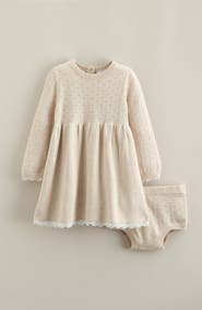Nordstrom Pointelle Long Sleeve Sweater Dress & Bloomers