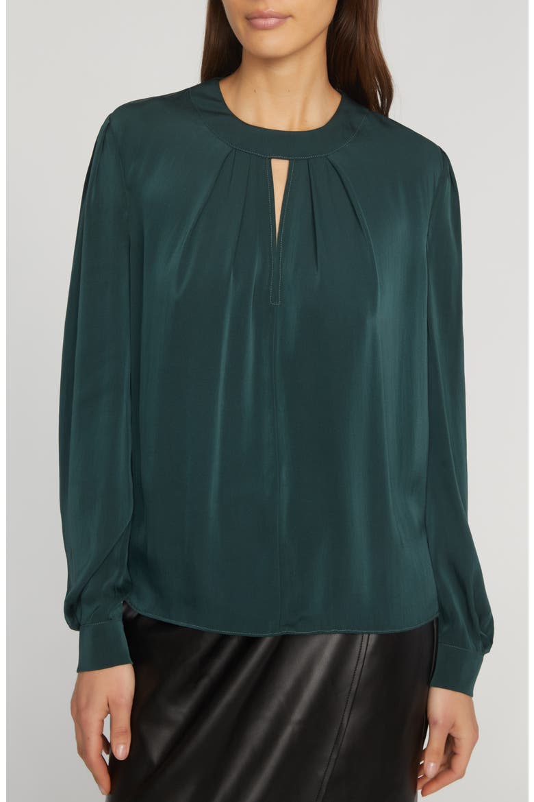 The Bethany Stretch Silk Blouse, Main, color, JUNIPER
