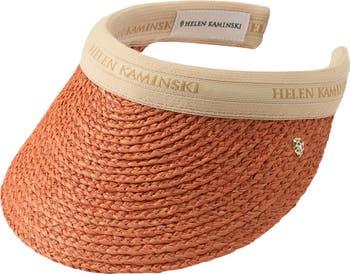 ハット HELEN KAMINSKI Bianca Raffia Sun Visor Hat HAT50265 POM/NAT Bianca