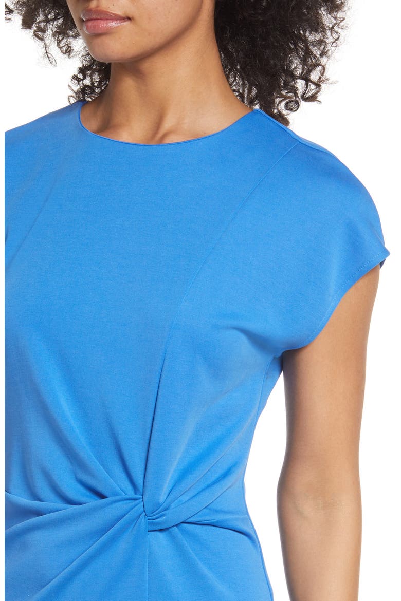 Twist Front Knit Sheath Dress, Alternate, color, BLUE PALACE