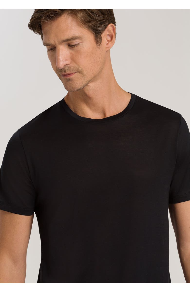 Hanro Cotton Sporty Crew Neck Cotton T-Shirt, Alternate, color, Black