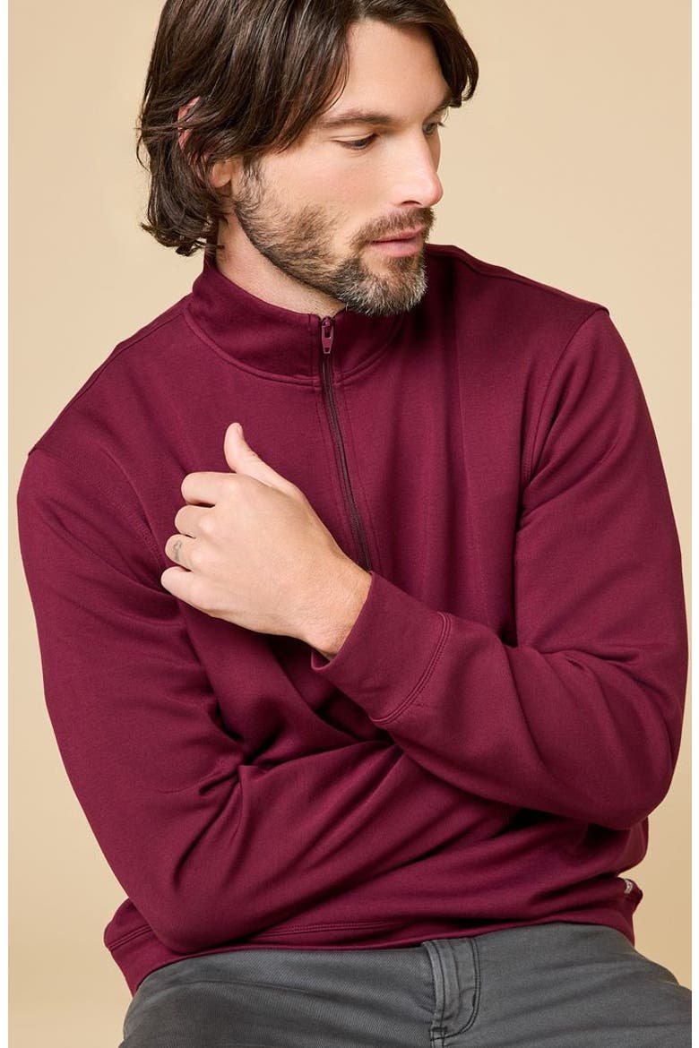 Men's DreamTech Athleisure Quarter Zip, Alternate, color, Cherry Cola
