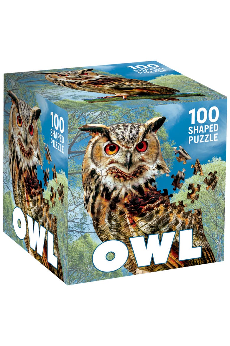 Owl 100 Piece Shaped Jigsaw Puzzle, Main, color, Multicolor