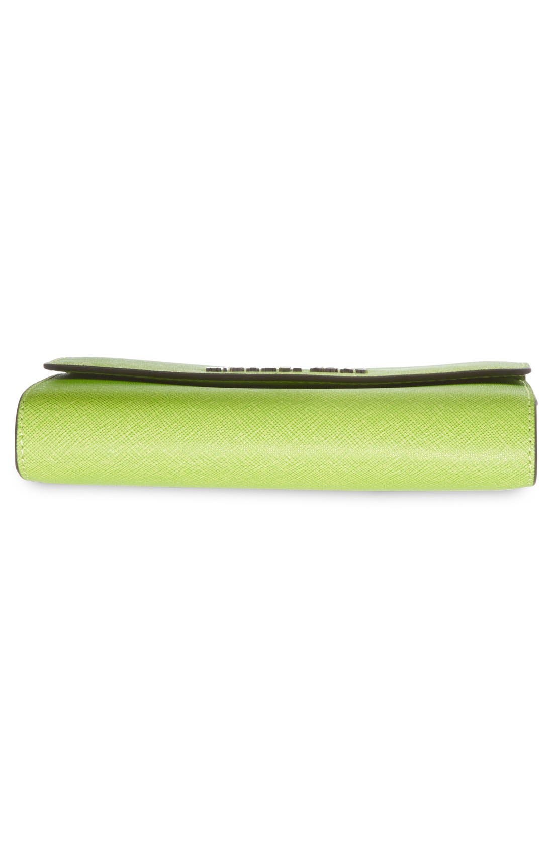 'Large Jet Set' Saffiano Leather Crossbody Bag, Alternate, color, PEAR