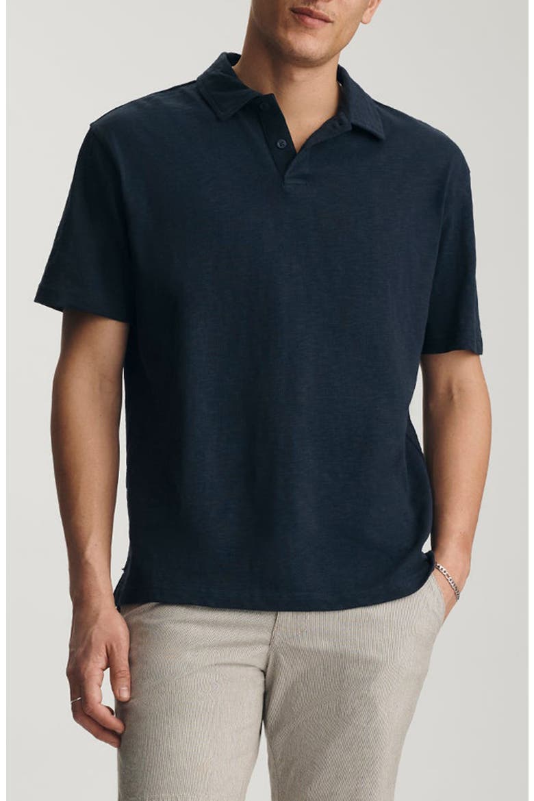 Slub Cotton Polo, Main, color, TOTAL ECLIPSE