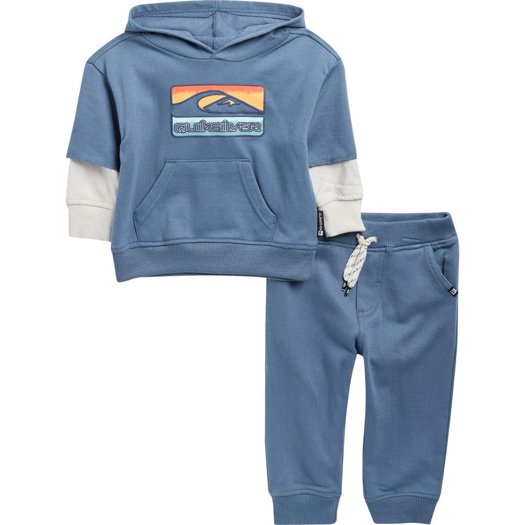 Quiksilver Fleece Graphic Hoodie & Joggers Set In Blue