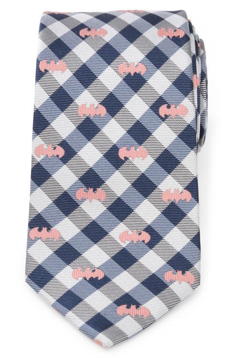 Batman Plaid Silk Tie