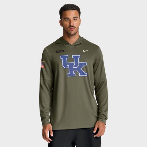 Men
s Nike Olive Kentucky Wildcats 2025 Military Appreciation Dri-FIT Long Sleeve Hoodie T-Shirt