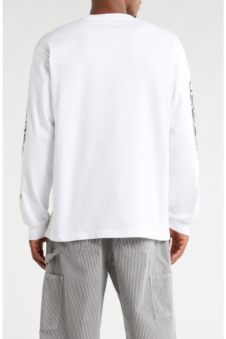 Camo Logo Long Sleeve Organic Cotton T-Shirt, Alternate, color, WHITE