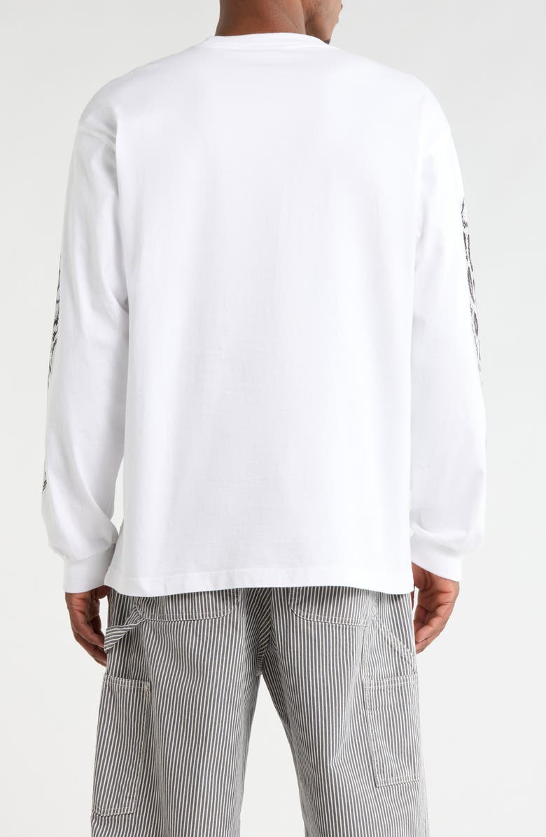 Carhartt Work In Progress Camo Logo Long Sleeve Organic Cotton T-Shirt, Alternate, color, White