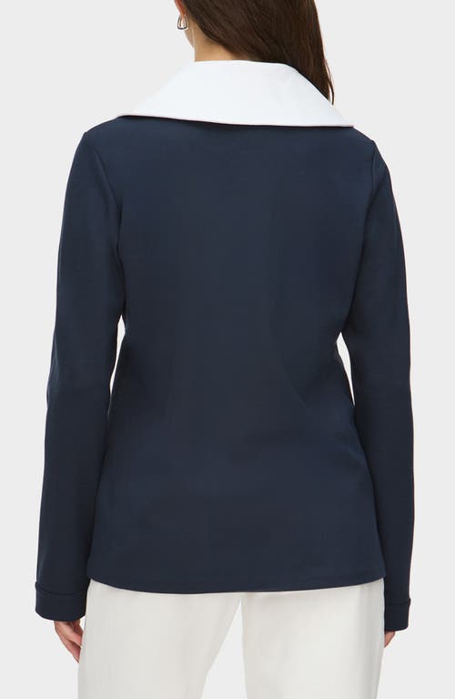 Aligne Tam Ponte Contrast Collar Jacket In Blue