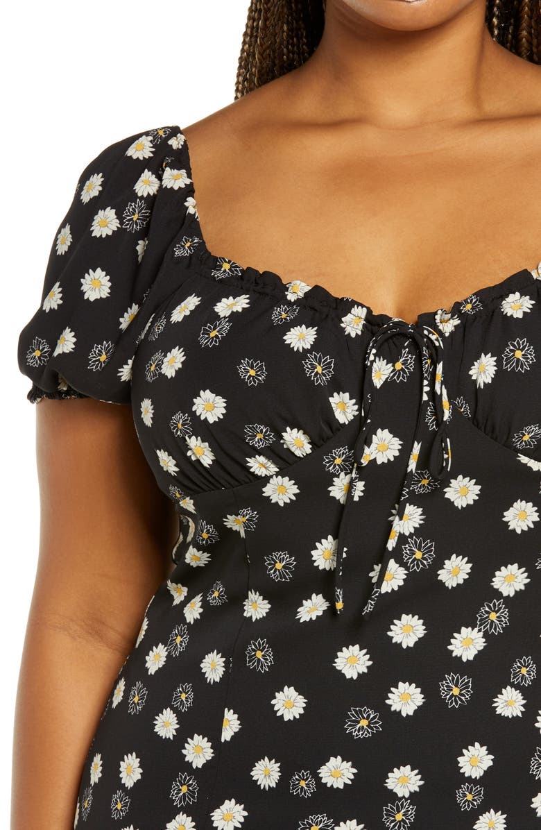 BP. Printed Tie Front Minidress, Alternate, color,