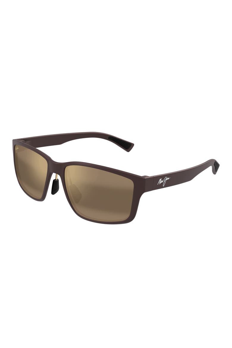 Walewaha 55mm PolarizedPlus2® Rectangular Sunglasses, Alternate, color, BROWN