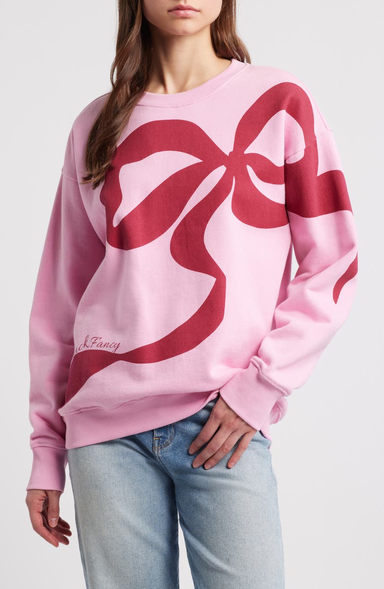 LoveShackFancy Palo Cotton Sweatshirt, Main, color, 