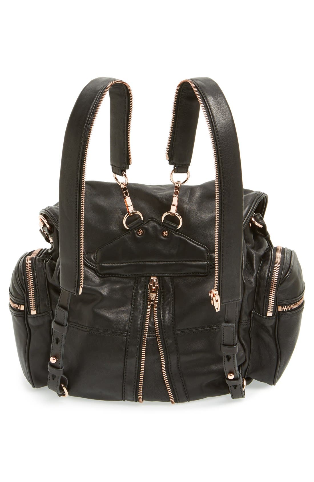 Alexander Wang 'Marti - Rose Gold' Leather Backpack, Alternate, color, 