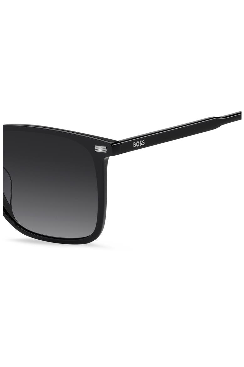 55mm Square Sunglasses, Alternate, color, BLACK/ DARK GREY SF
