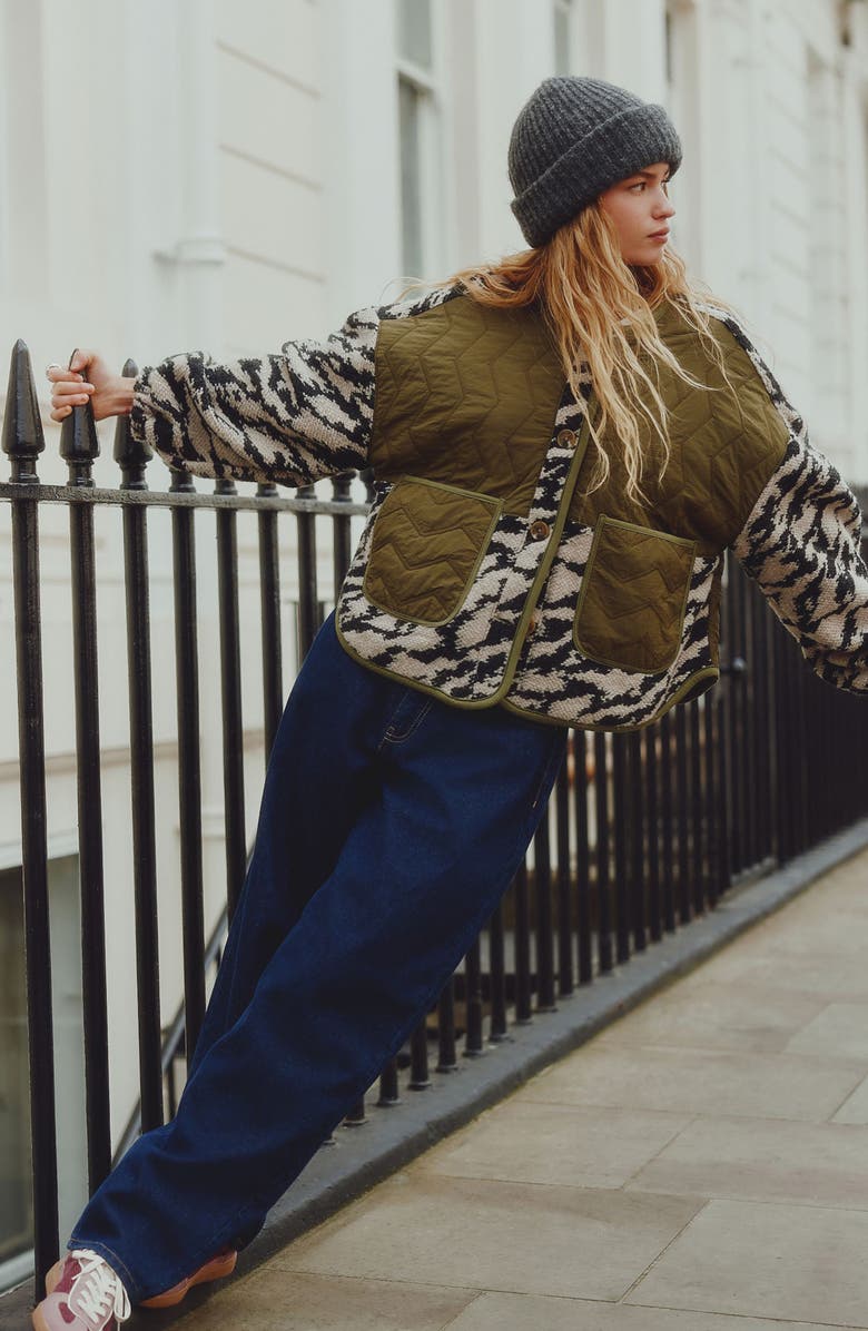 NEXT Mixed Media Jacket, Alternate, color, Green