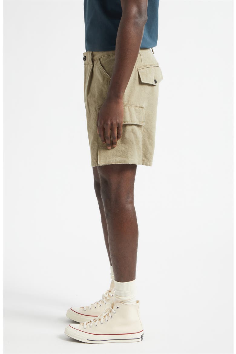 Pleated Cargo Shorts, Alternate, color, OLIVE