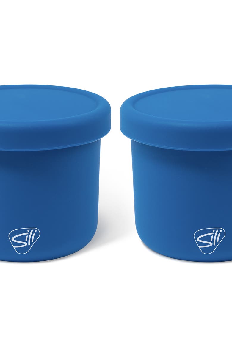 Silipint Silicone 10oz Lidded Bowls 2 Pack, Alternate, color, Blue