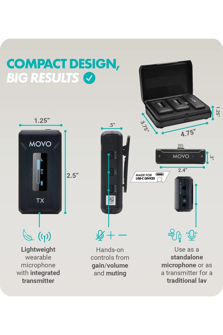 WMX-2-C Duo Wireless Microphone System for USB-C, Alternate, color, Black