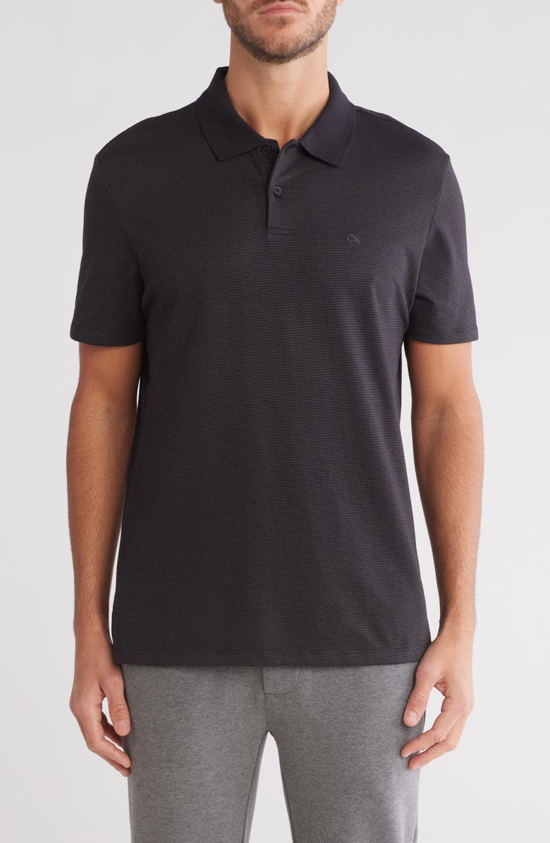 Calvin Klein Track Birdseye Piqué Polo, Main, color,