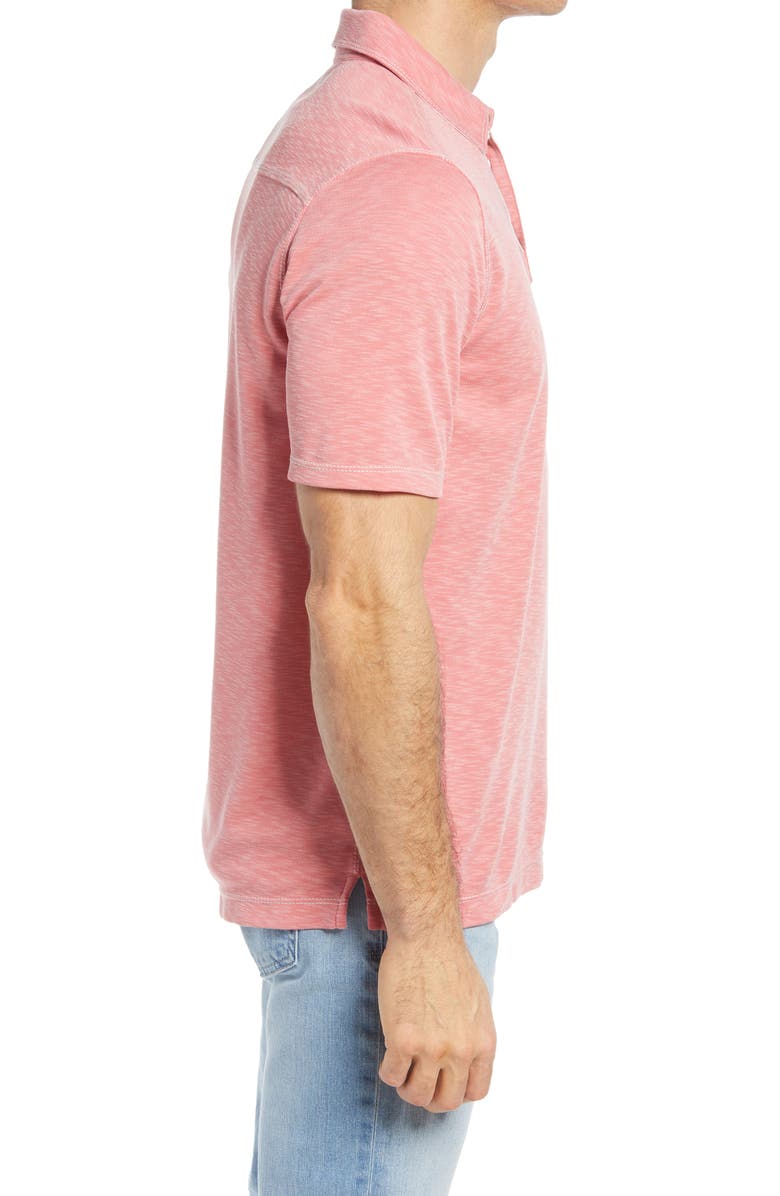 Johnston & Murphy Slub Men's Polo, Alternate, color, Coral