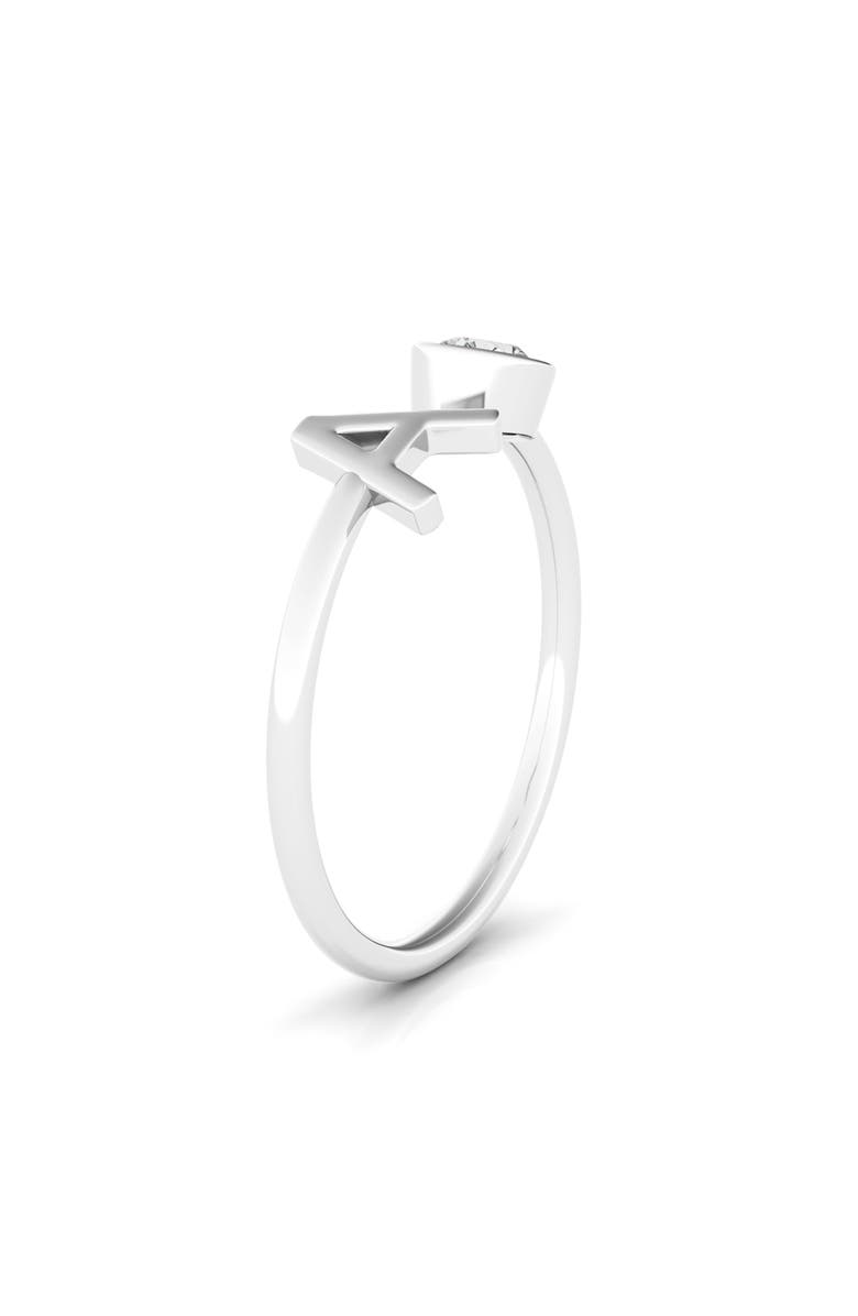 HauteCarat Lab Grown Diamond Letter Ring, Alternate, color, 18K White Gold - A
