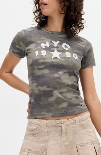 Bdg Urban Outfitters Nyc 1990 Appliqué Stripe Cotton Graphic T-shirt In Gray