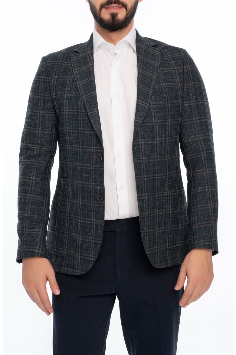 Plaid Sport Coat, Main, color, DARK GREEN