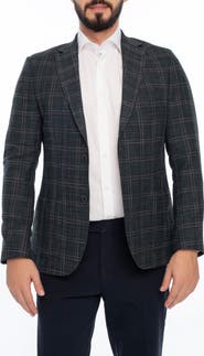 VELLAPAIS Plaid Sport Coat