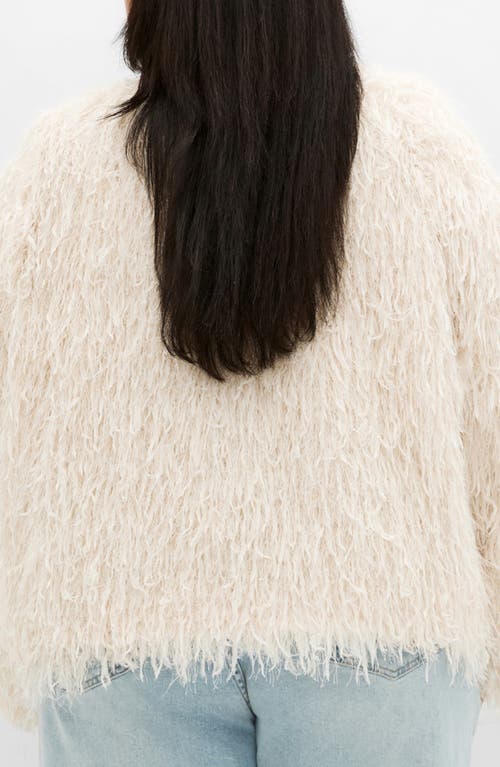 City Chic Sparkle Queen Jacket In White