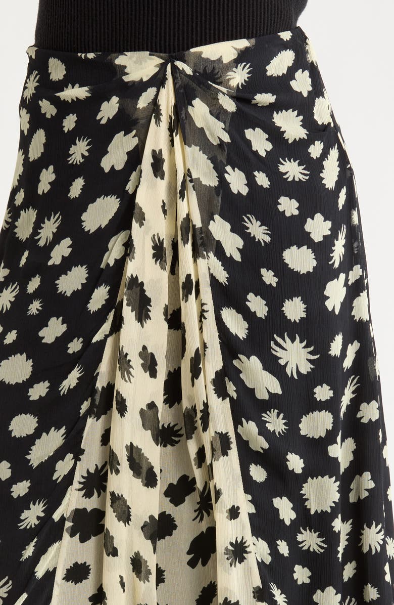 STAUD Sonoma Print Drape Chiffon Midi Skirt, Alternate, color, Ditsy Multi