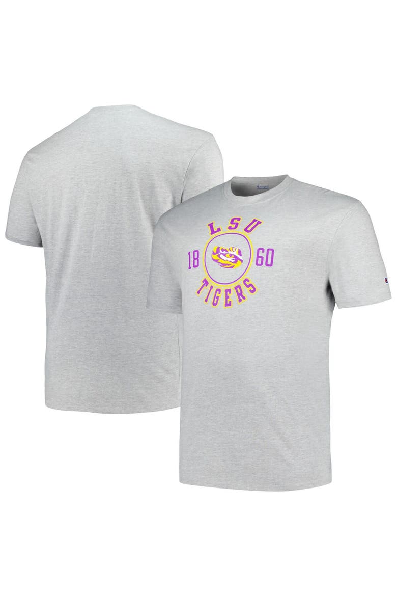 Men's Champion Heather Gray LSU Tigers Big & Tall Circle Logo T-Shirt, Main, color, Heather Gray