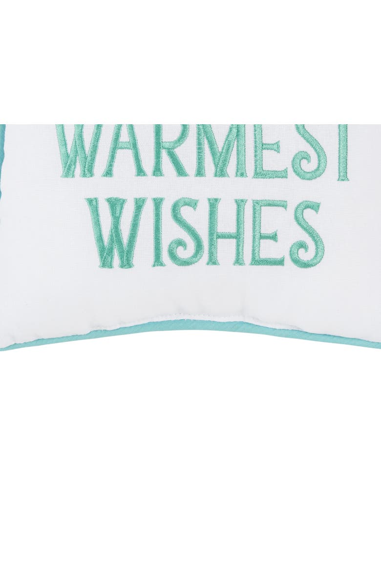 C&F Home Warmest Wishes Small Christmas Accent Pillow, 10" x 10", Alternate, color, Blue