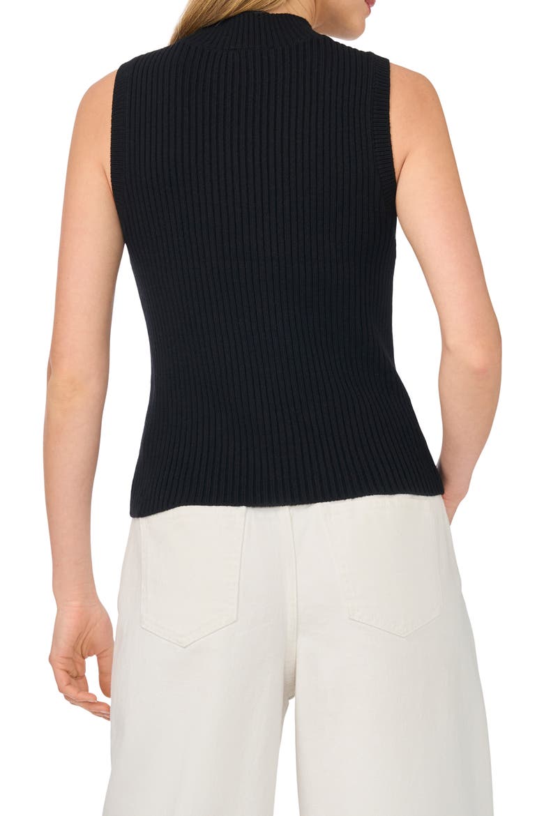 Ribbed Mock Neck Sweater Tank, Alternate, color, RICH BLACK