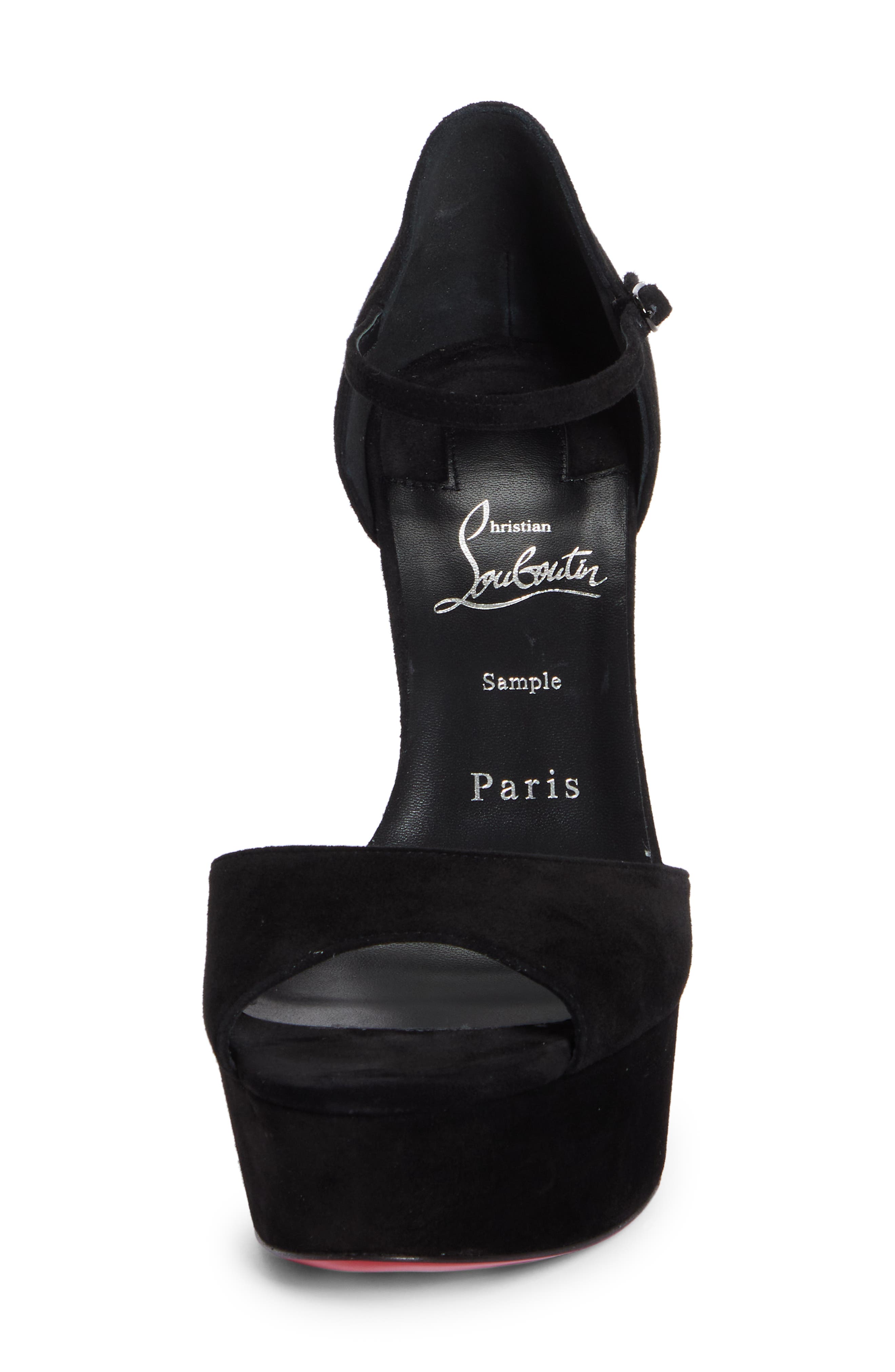 Christian Louboutin Sandaloo Peep-Toe Sandal, Alternate, color, Black