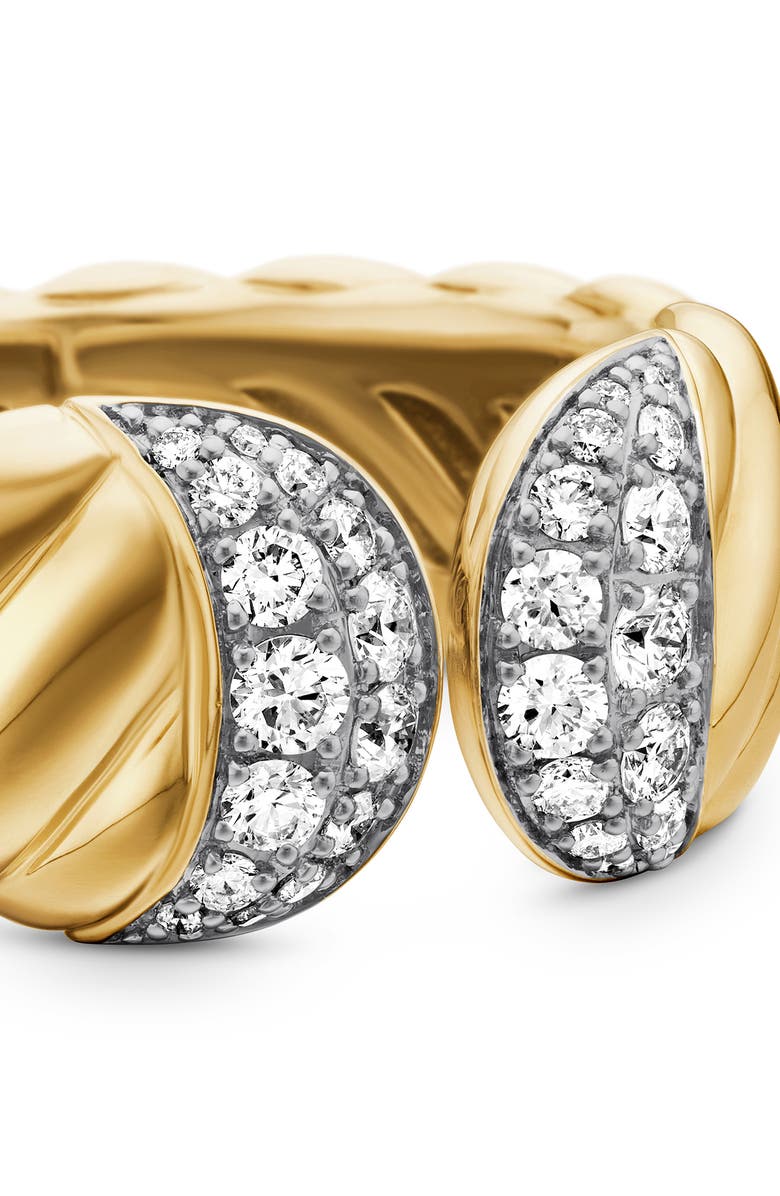 David Yurman Sculpted Cable Ring, Alternate, color, Diamond/ Yellow Gold