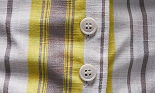 Topshop Stripe Strapless Button-up Shirt In Multi