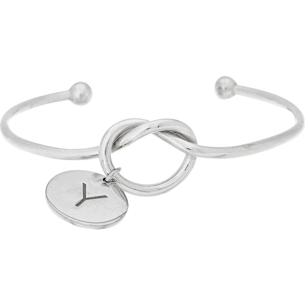Meshmerise Love Knot Initial Bracelet In Silver