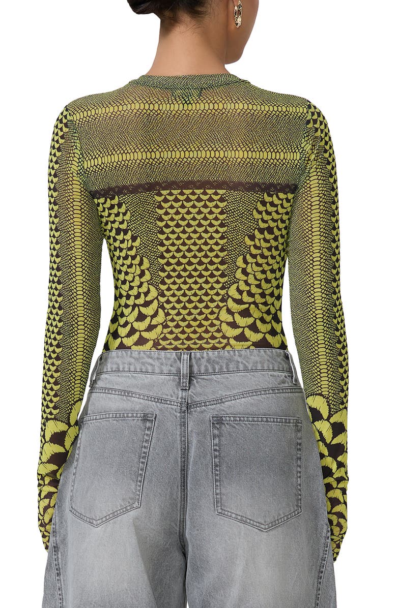 AFRM Kaylee Print Mesh Top, Alternate, color, 