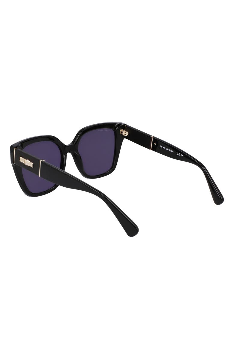 Longchamp Roseau 54mm Butterfly Sunglasses, Alternate, color, Black