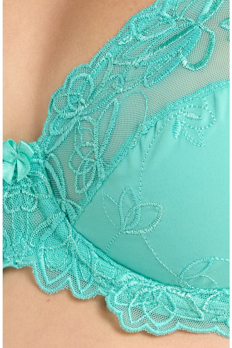 Diva Embrodiered Mesh Underwire Bra, Alternate, color, POOL BLUE