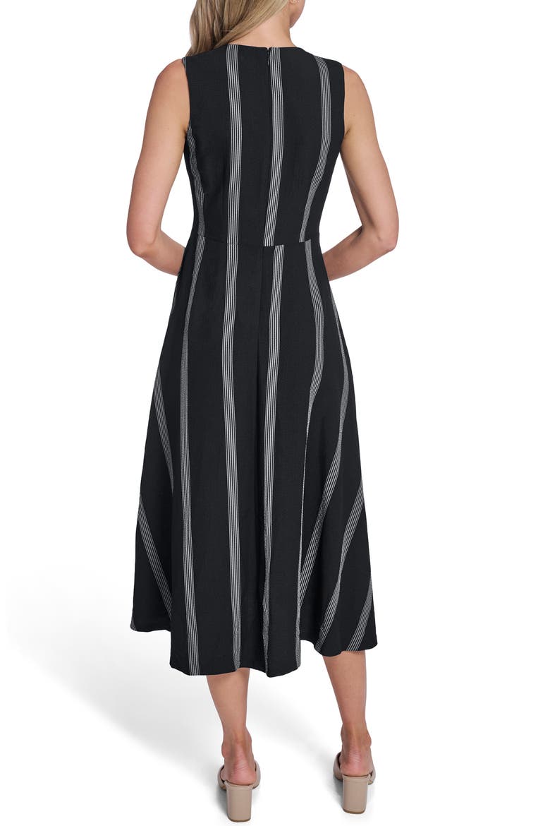 Stripe Midi Dress, Alternate, color, BLACK/ WHITE