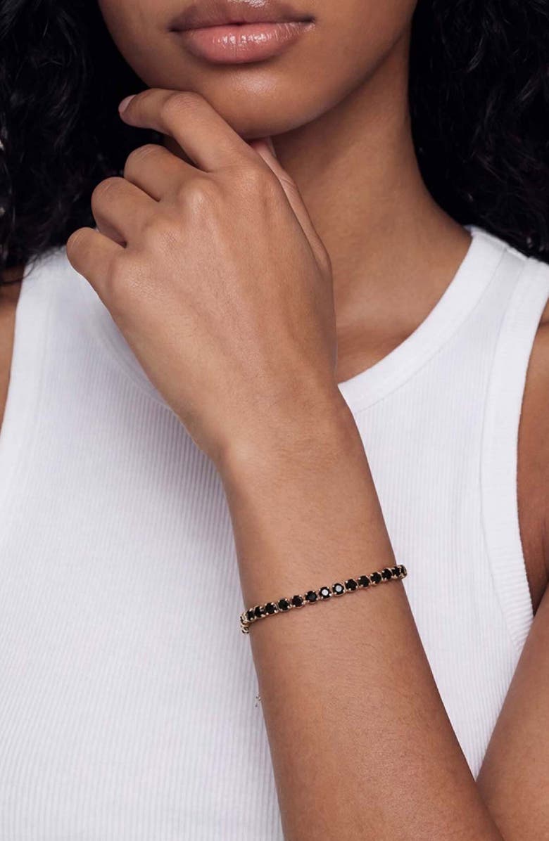 Ettika Adjustable Cubic Zirconia Bracelet, Alternate, color, Black