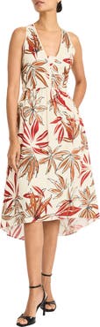 Maggy London Tropical Sleeveless Fit & Flare Dress