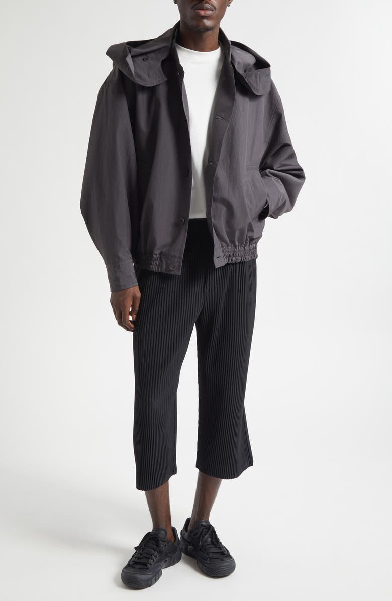 Homme Plissé Issey Miyake Carrier Carried Hooded Jacket, Alternate, color, Charcoal